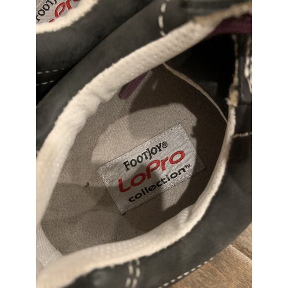 Footjoy Womens Black Purple Lace Spikeless Golf Shoes Size 7M LoPro 97261 - Picture 7 of 8